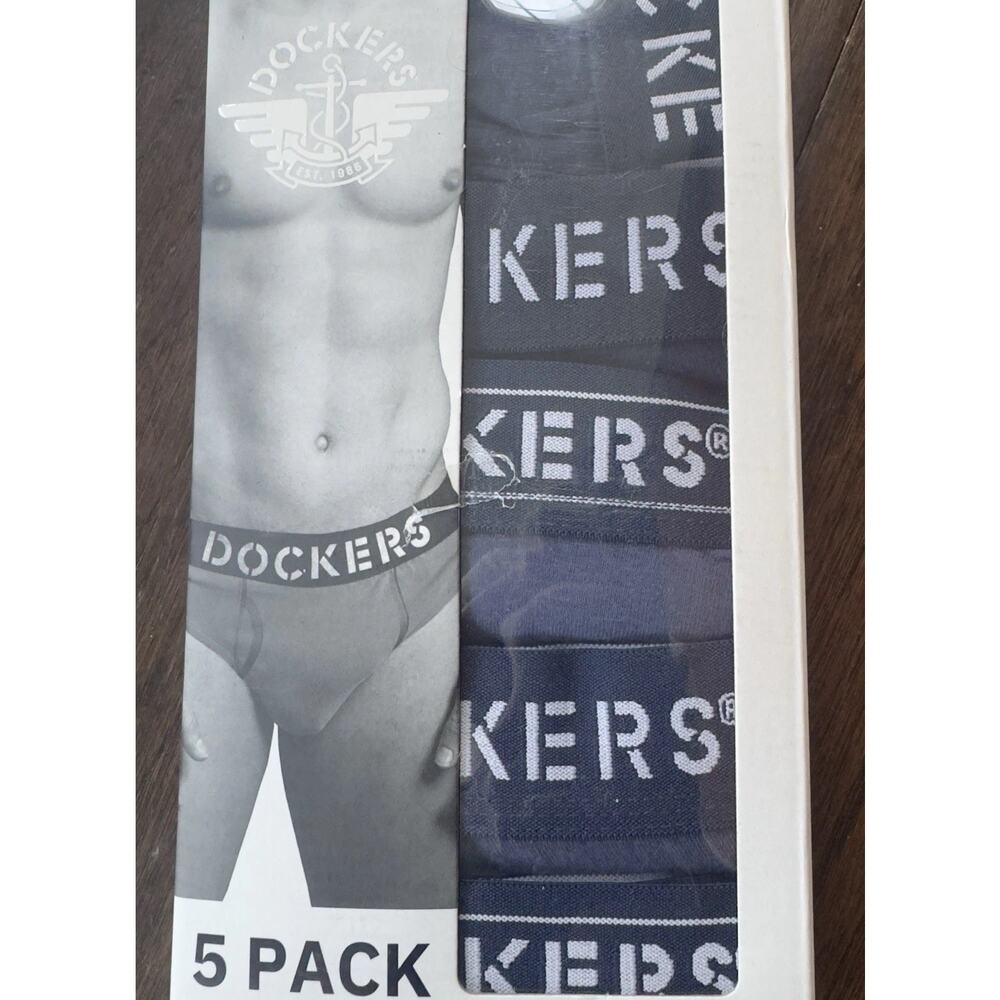 Dockers Men’s Fly Front Briefs 5 Pack Premium Cotton Navy Size Large 36-38 NIB - Picture 2 of 6